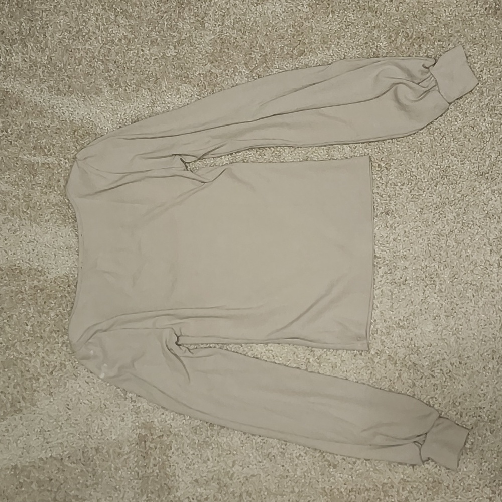 Lulus Iconic Charisma Beige Ribbed Balloon Sleeve Top - Picture 3 of 5
